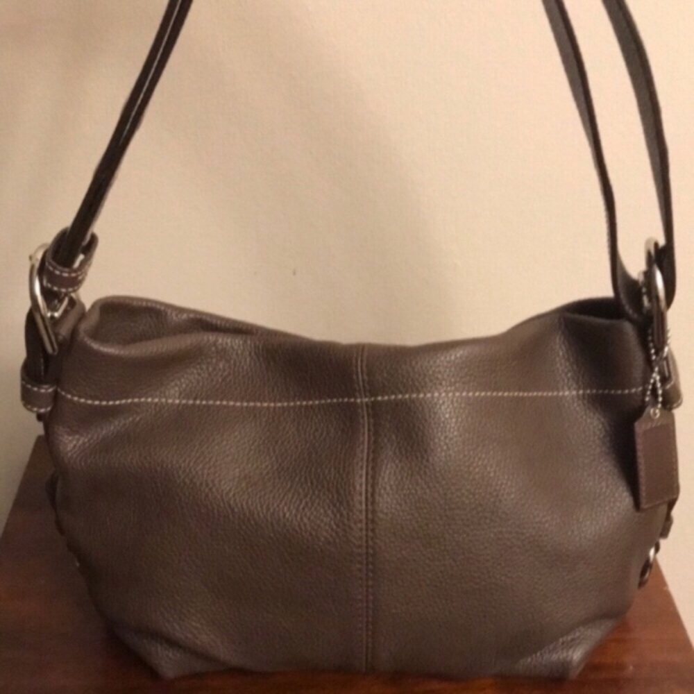 Vintage Coach Pebbled Leather Shoulder Crossbody Bag